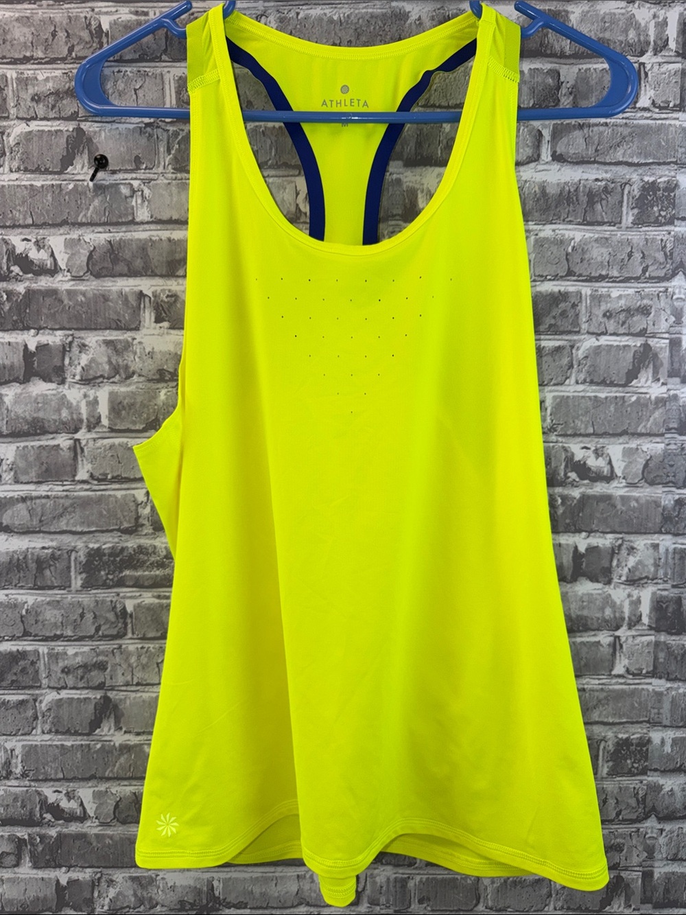 Athleta Neon Yellow Racerback Performance Tank